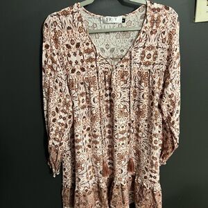 FRAY Boho Long Sleeve Dress Size Small
